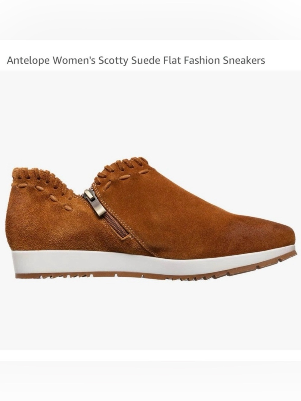 Antelope J63 Scotty Cognac Suede Zip Sneaker Wedges Size 39 US Women's 8 – 8.5